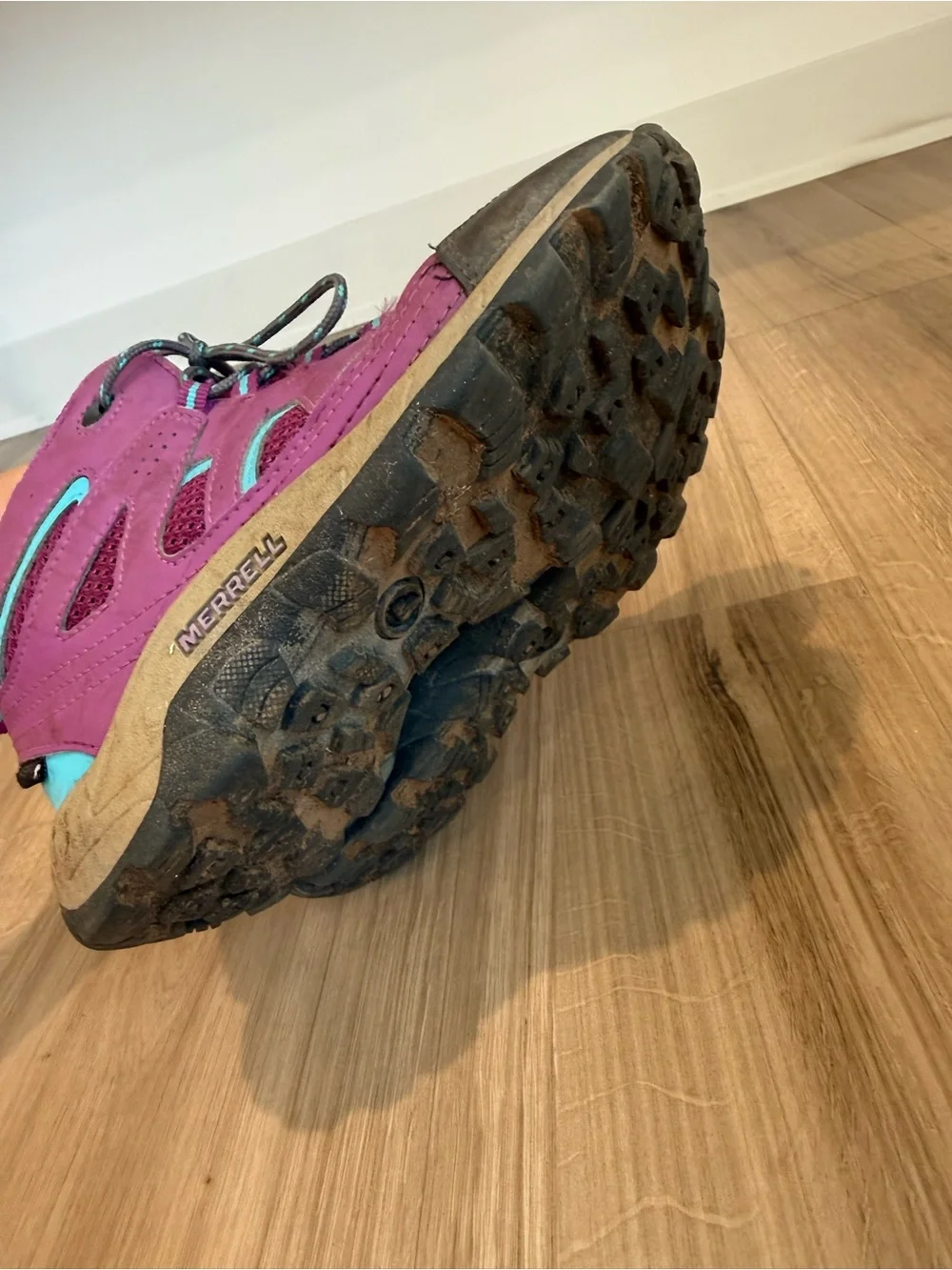 Kids Purple Hiking Boots with Teal Accents
